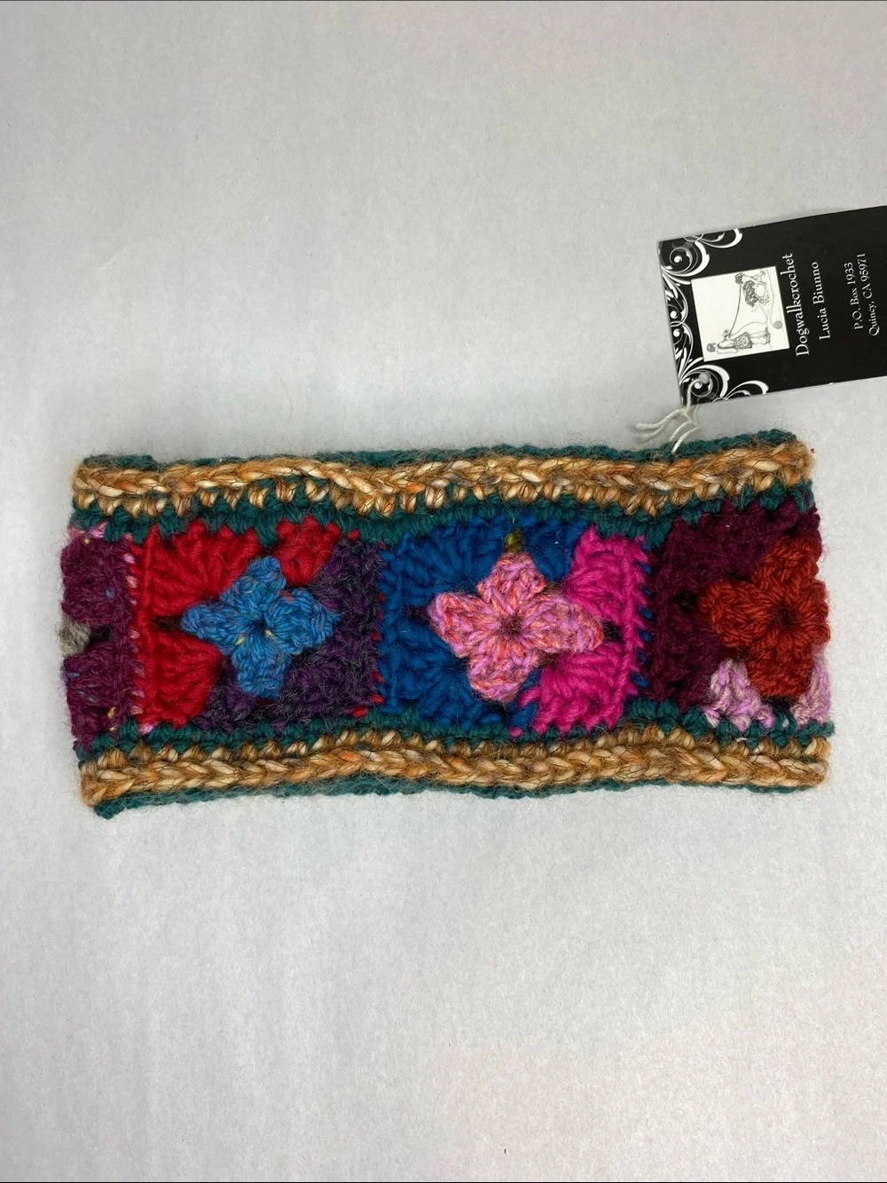 NWT Handmade Crochet Floral Knit Ear Warmer Headband Soft Cozy